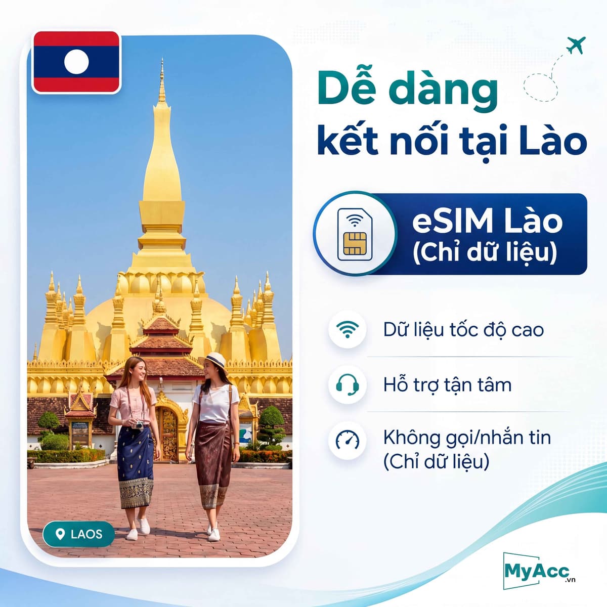 eSIM du lịch Lào (chỉ data)