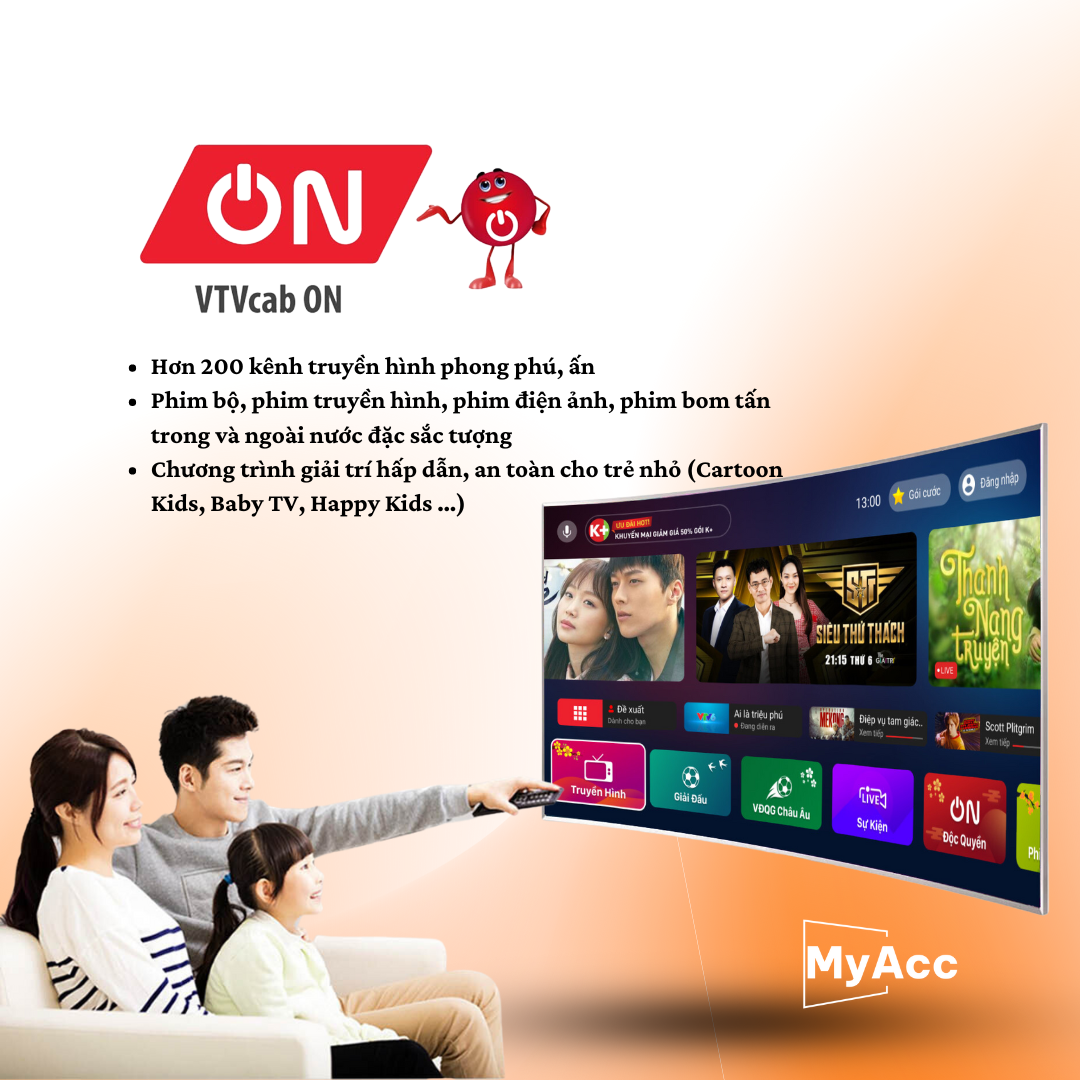 Nâng cấp tài khoản VTVcab ON