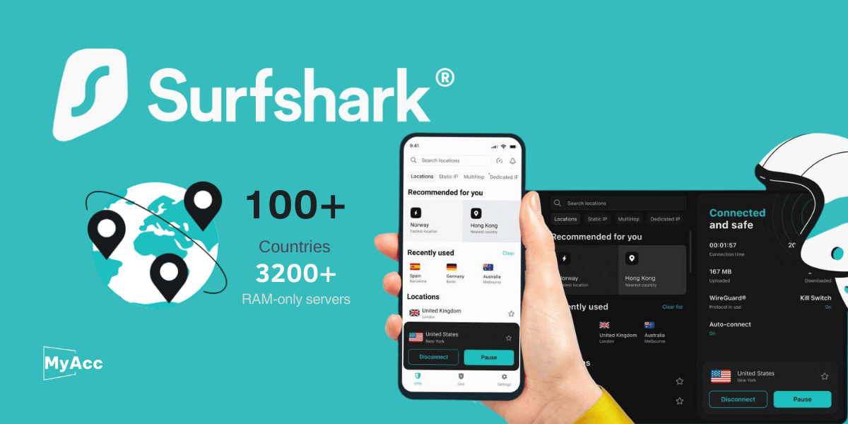 Tài khoản surfshark  VPN Starter 