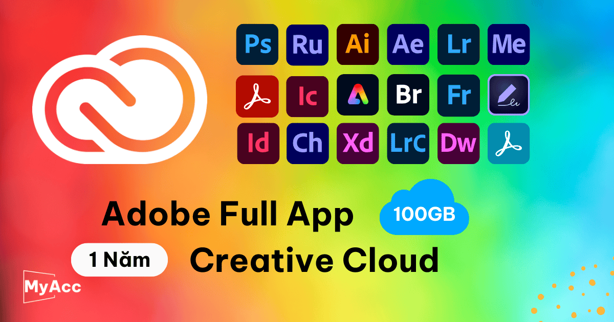 Tài khoản Adobe Creative Cloud Full Apps ( 100GB cloud)